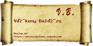 Vékony Balázs névjegykártya